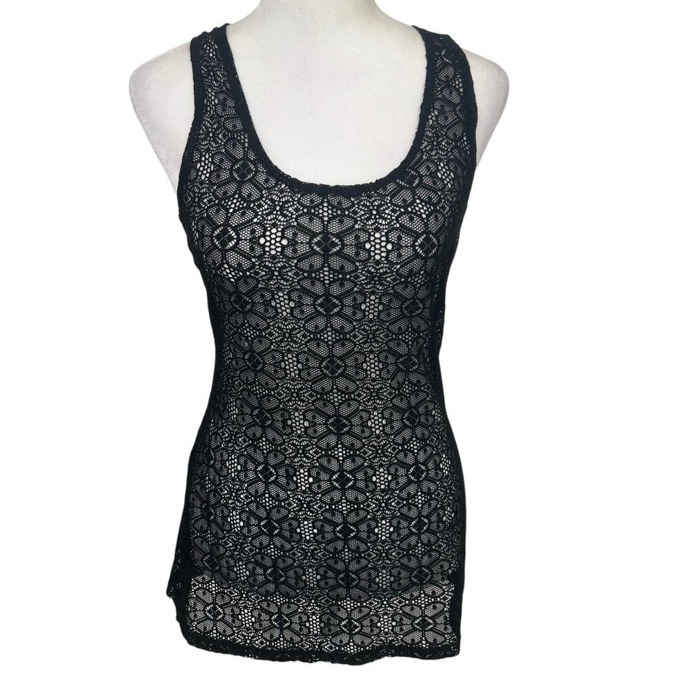 OP Lace Crochet Racerback Tank Cover Up Top Y2K Indie Whimsigoth Layering M